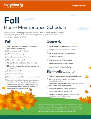 Fall Maintenance Checklist pdf (308kb)