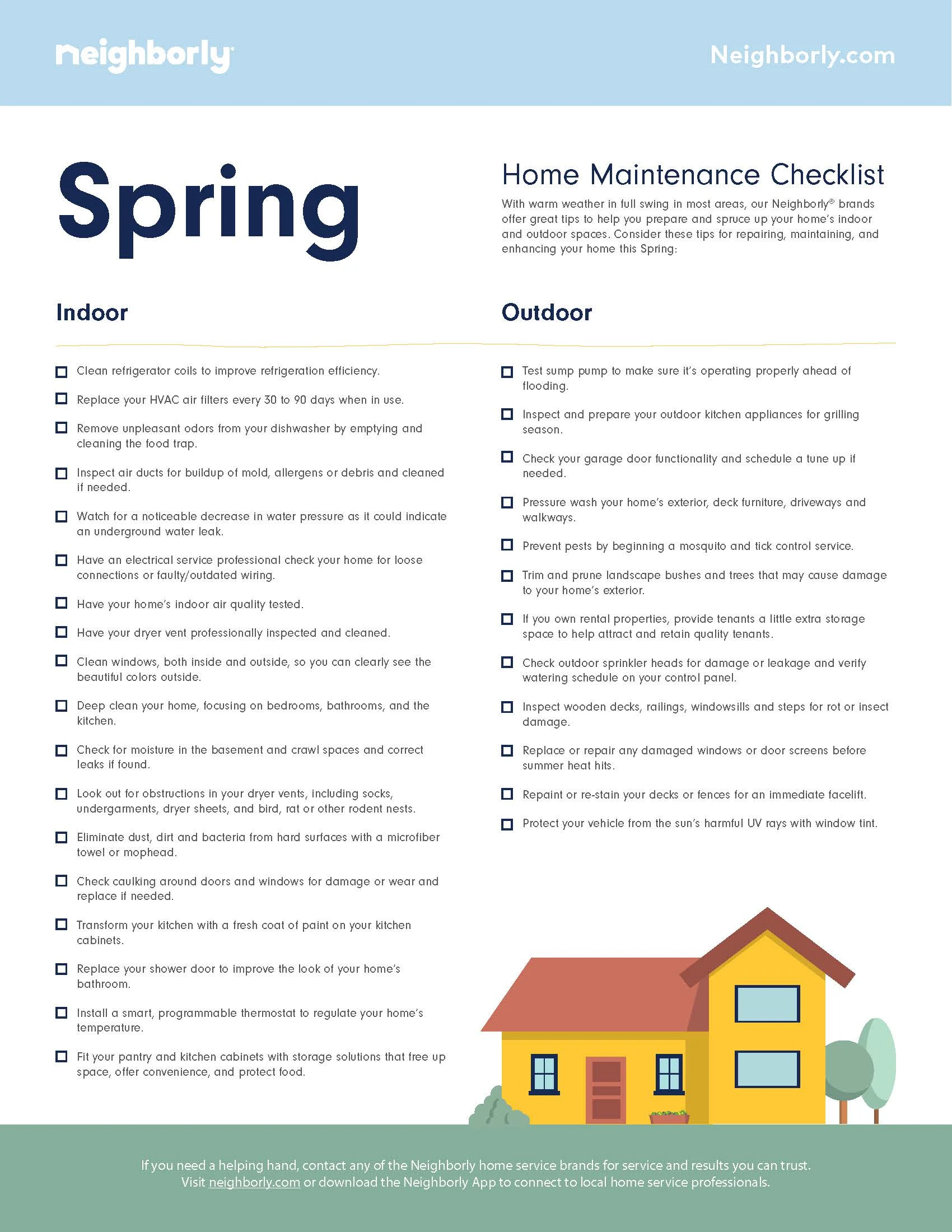 2022 Spring Maintenance Checklist